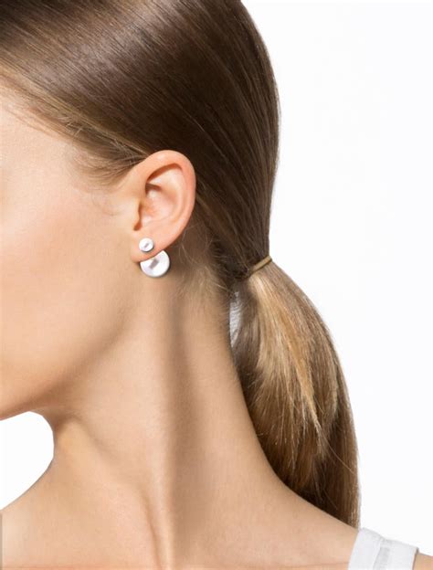 double pearl earrings dior|dior tribal earrings real pearl.